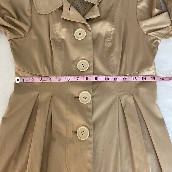 Vintage Y2K Satin Bell Sleeve Trench Jacket - Picture 5 of 16